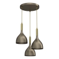 Candeeiro suspenso NOAK 3xE27/15W/230V latão/dourado