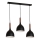 Candeeiro suspenso NOAK WOOD 3xE27/15W/230V preto/faia
