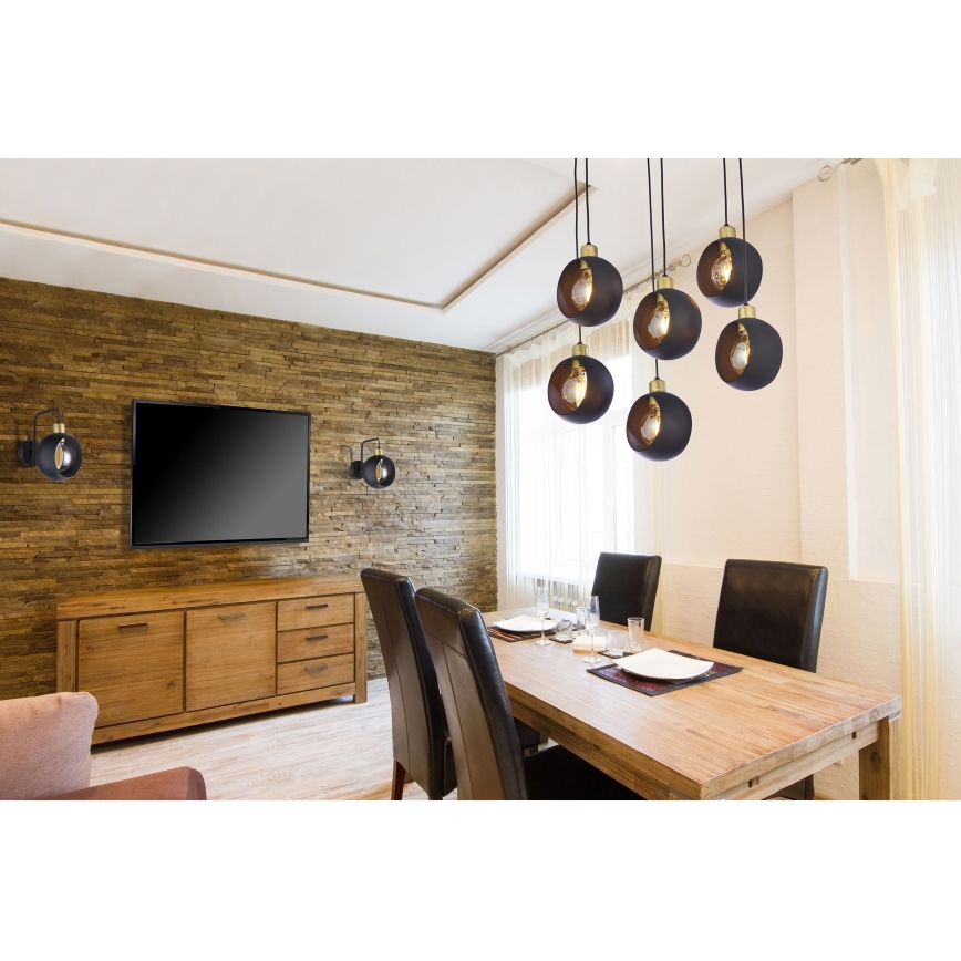 Candeeiro suspenso num fio CYKLOP 6xE27/60W/230V