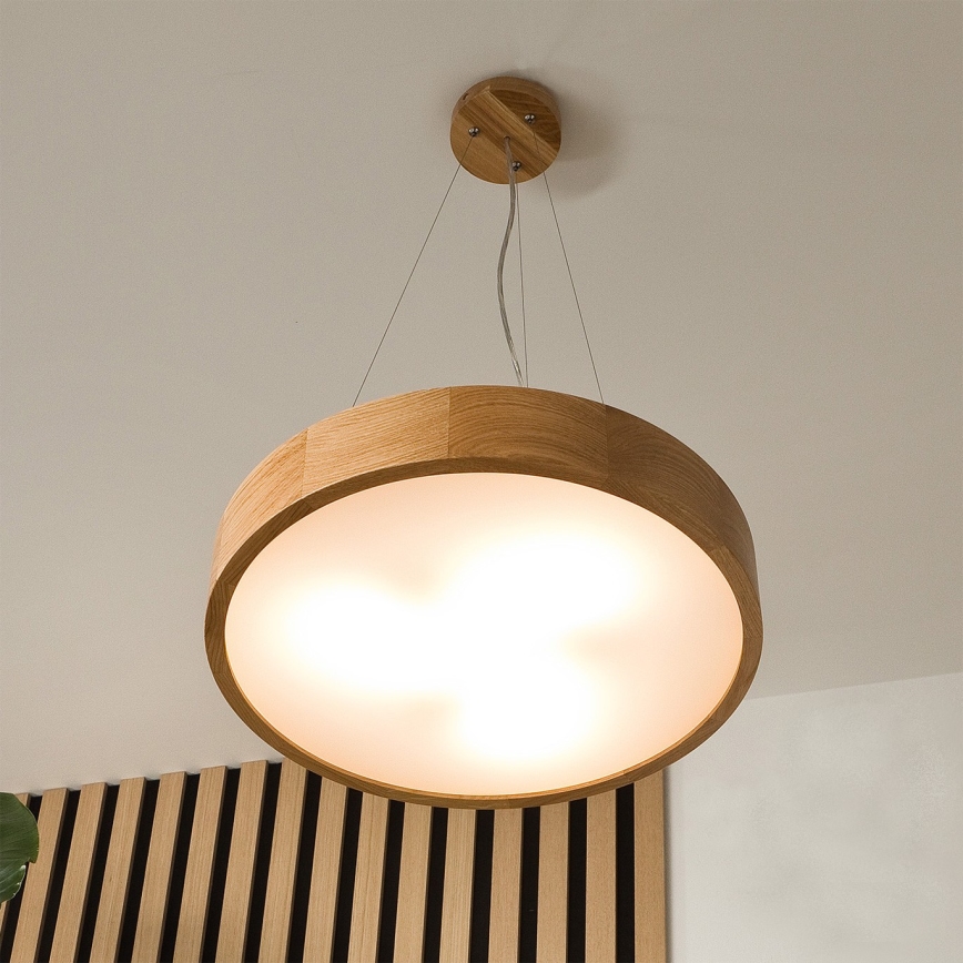 Candeeiro de teto suspenso OAK 3xE27/60W/230V carvalho ? 47,5 cm