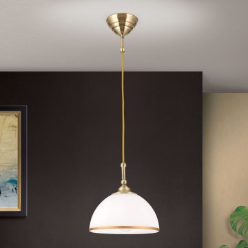 Candeeiro suspenso OLD LAMP 1xE27/40W/230V branco/latão
