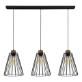 Candeeiro suspenso ORAZIO 3xE27/60W/230V pinho