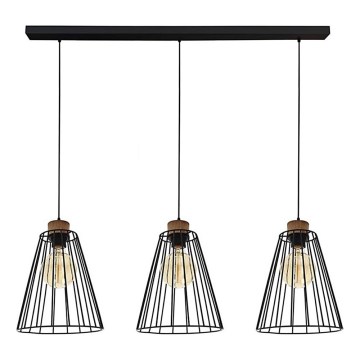 Candeeiro suspenso ORAZIO 3xE27/60W/230V pinho