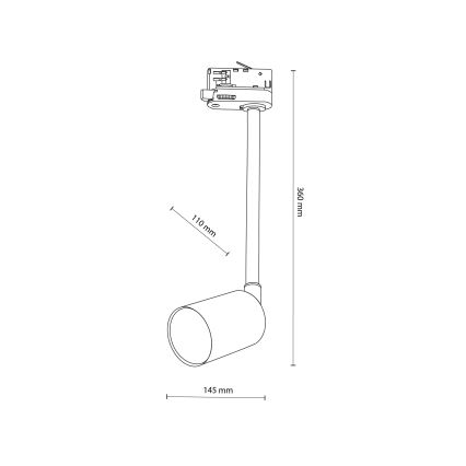 Candeeiro suspenso para sistema de carril trifásico TOP 1xGU10/8W/230V branco