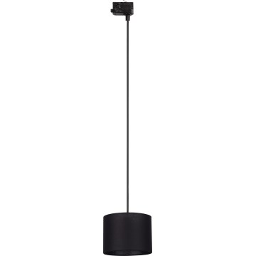 Candeeiro suspenso para sistema de carril trifásico TRACER 1xE27/15W/230V diâmetro 20 cm preto