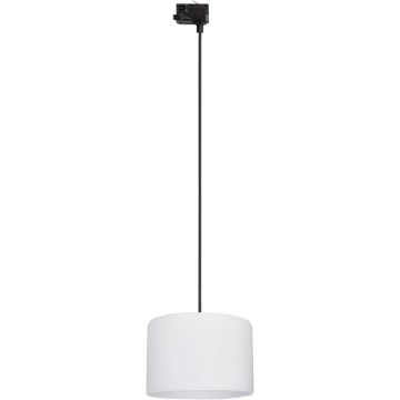 Candeeiro suspenso para sistema de carril trifásico TRACER 1xE27/15W/230V diâmetro 30 cm preto/branco