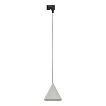 Candeeiro suspenso para sistema de carris monofásico CONO 1xE27/15W/230V preto/cinzento