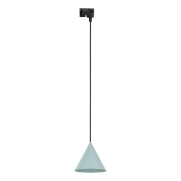 Candeeiro suspenso para sistema de carris monofásico CONO 1xE27/15W/230V preto/menta