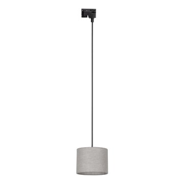 Candeeiro suspenso para sistema de carris monofásico TRACER 1xE27/15W/230V diâmetro 20 cm preto/cinzento