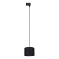 Candeeiro suspenso para sistema de carris monofásico TRACER 1xE27/15W/230V diâmetro 20 cm preto