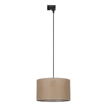 Candeeiro suspenso para sistema de carris monofásico TRACER 1xE27/15W/230V diâmetro 38 cm preto/castanho