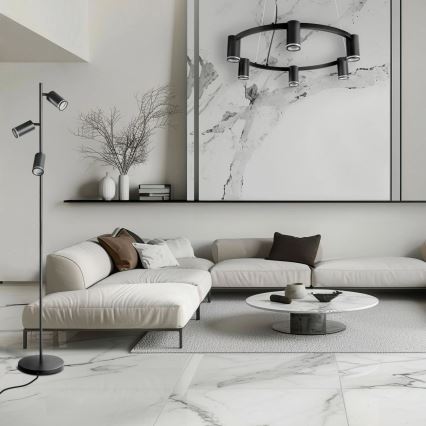 Candeeiro suspenso PARIS 6xGU10/12W/230V preto