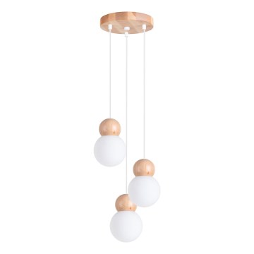 Candeeiro suspenso PEKKA 3xG9/8W/230V branco