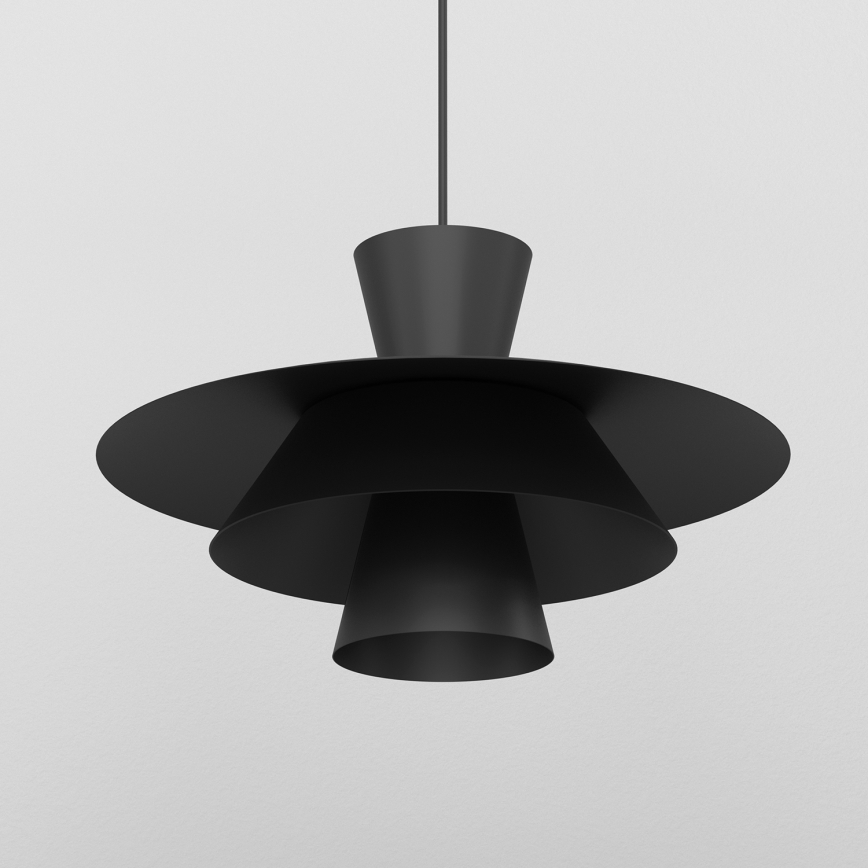 Candeeiro suspenso PLATO com cabo, 1xE27/15W/230V, preto
