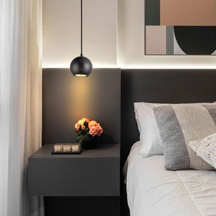 Candeeiro suspenso por cabo 1xGU10/10W/230V, diâmetro 11 cm, madeira maciça/freixo