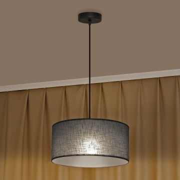 Candeeiro suspenso por cabo ALBA 1xE27/15W/230V, diâmetro 40 cm, cinzento