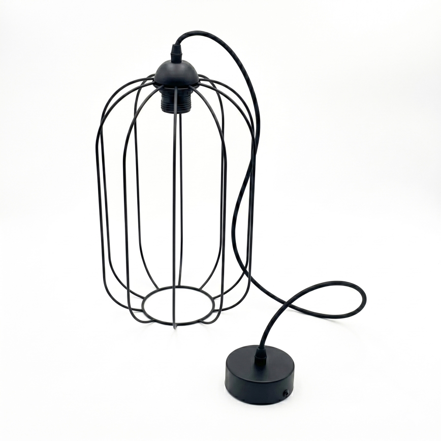Candeeiro suspenso por cabo DESTELLO 1xE27/15W/230V Ø 21 cm preto