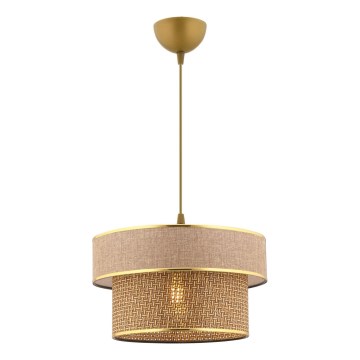 Candeeiro suspenso por cabo ERO 1xE27/60W/230V castanho/dourado