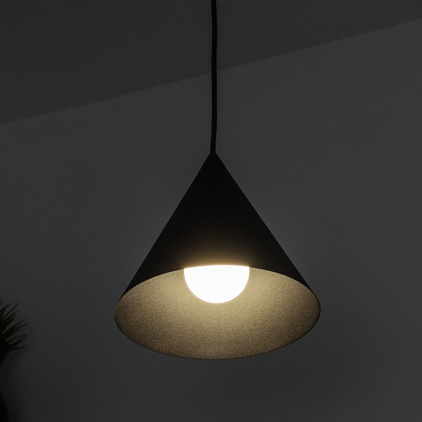 Candeeiro suspenso por cabo ETNA II 1xE27/15W/230V Ø 18,5 cm preto
