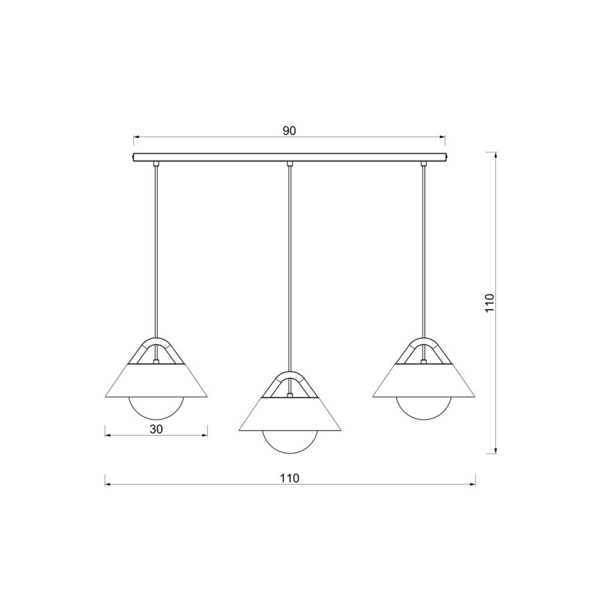 Candeeiro suspenso por cabo FUNDA 3xE27/15W/230V bege