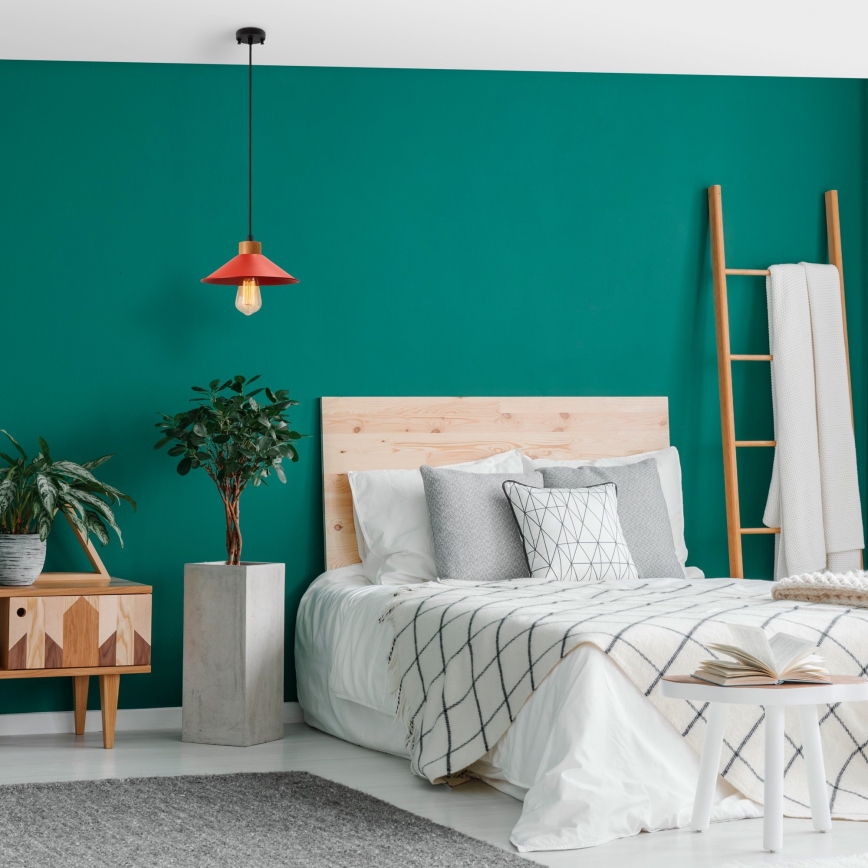 Candeeiro suspenso por cabo MANAVGAT 1xE27/40W/230V vermelho/castanho