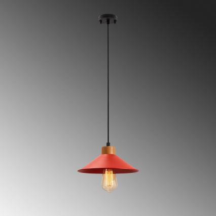 Candeeiro suspenso por cabo MANAVGAT 1xE27/40W/230V vermelho/castanho