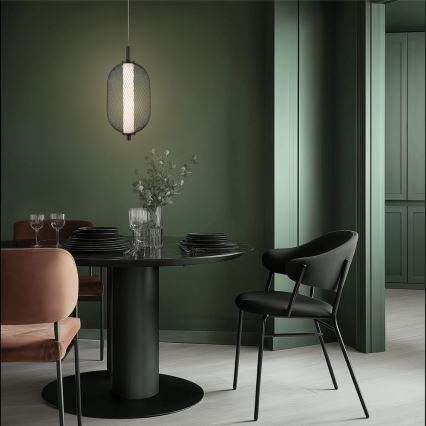 Candeeiro suspenso por cabo PUMA LED/10W/230V Ø 15 cm preto