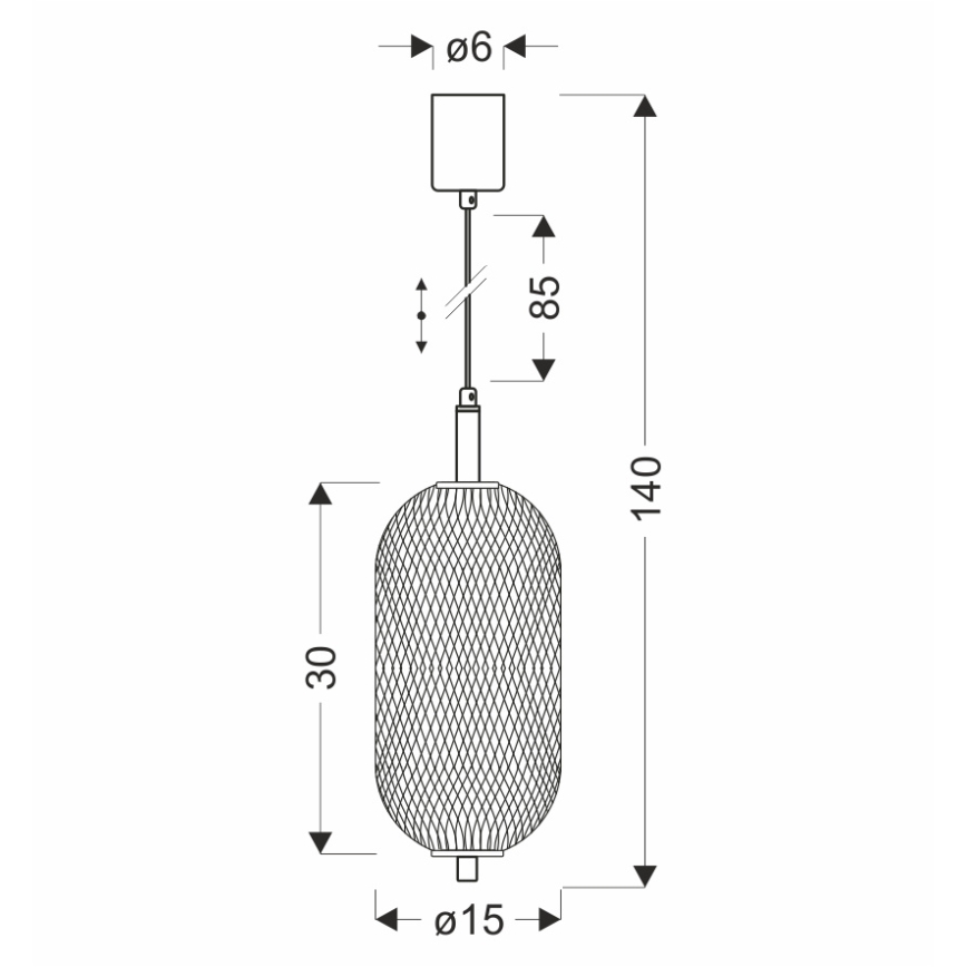 Candeeiro suspenso por cabo PUMA LED/10W/230V Ø 15 cm preto