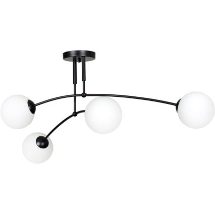 Candeeiro suspenso PREGOS 4xE14/10W/230V preto