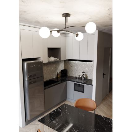 Candeeiro suspenso PREGOS 4xE14/10W/230V preto