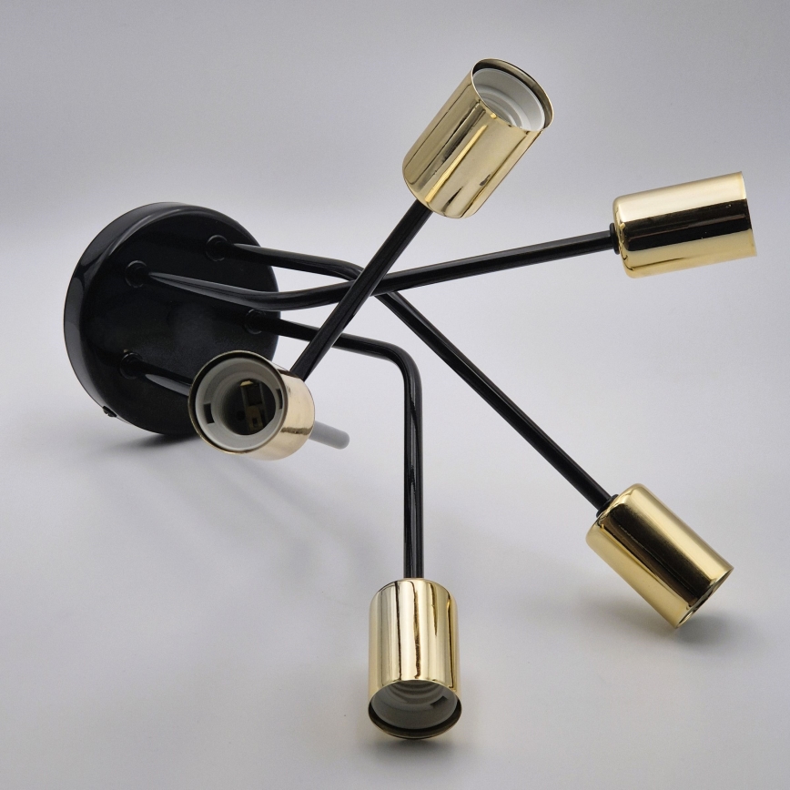 Candeeiro suspenso PRIYA 5xE27/15W/230V preto