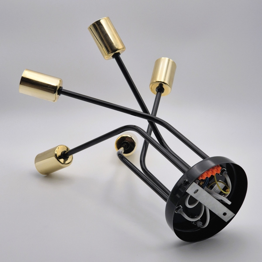 Candeeiro suspenso PRIYA 5xE27/15W/230V preto