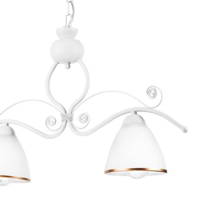 Candeeiro suspenso RETRO 2xE27/60W/230V branco mate