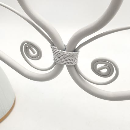 Candeeiro suspenso RETRO 2xE27/60W/230V branco mate