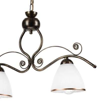 Candeeiro suspenso RETRO 2xE27/60W/230V bronze/pátina