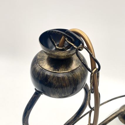 Candeeiro suspenso RETRO 2xE27/60W/230V bronze/pátina