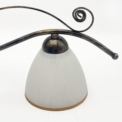 Candeeiro suspenso RETRO 2xE27/60W/230V bronze/pátina