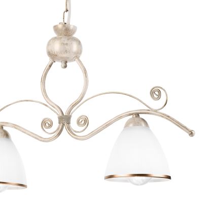 Candeeiro suspenso RETRO 2xE27/60W/230V dourado/pátina