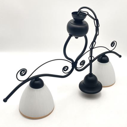 Candeeiro suspenso RETRO 2xE27/60W/230V mate preto