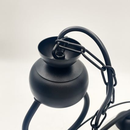 Candeeiro suspenso RETRO 2xE27/60W/230V mate preto