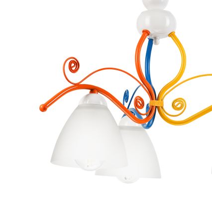 Candeeiro suspenso RETRO 3xE27/60W/230V branco/colorido