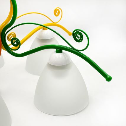 Candeeiro suspenso RETRO 5xE27/60W/230V branco/colorido