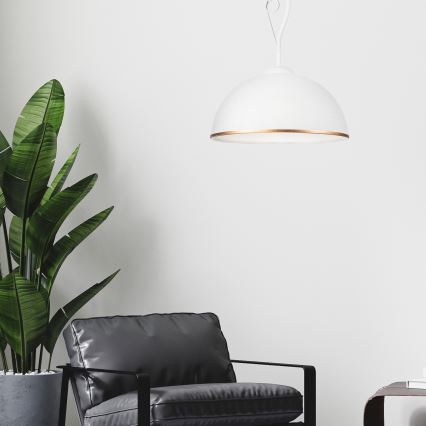 Candeeiro suspenso RETRO II 1xE27/60W/230V branco