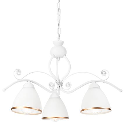 Candeeiro suspenso RETRO II 3xE27/60W/230V branco