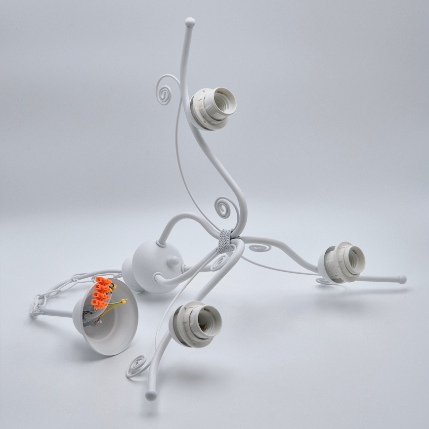 Candeeiro suspenso RETRO II 3xE27/60W/230V branco