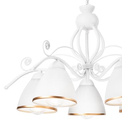 Candeeiro suspenso RETRO II 5xE27/60W/230V branco