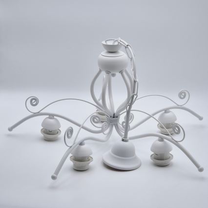 Candeeiro suspenso RETRO II 5xE27/60W/230V branco