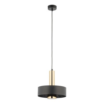 Candeeiro suspenso RIF LUX 1xGX53/12W/230V diâmetro 25 cm preto/dourado