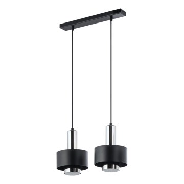 Candeeiro suspenso RIF LUX 2xGX53/12W/230V preto/cromado brilhante
