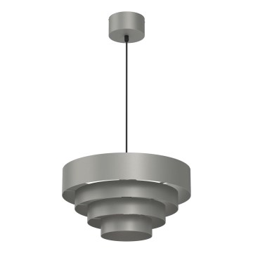 Candeeiro suspenso RINGS 1xE27/15W/230V cinzento